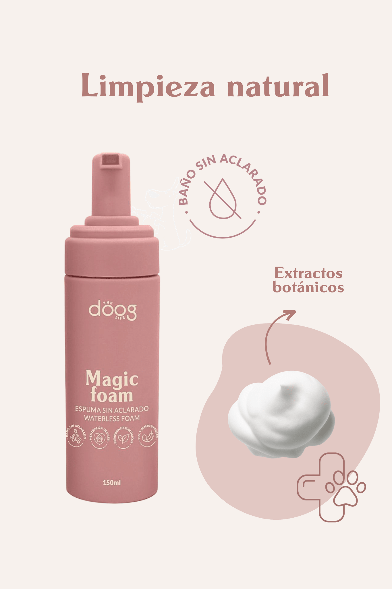 Espuma limpiadora sin aclarado - Doggy's corner